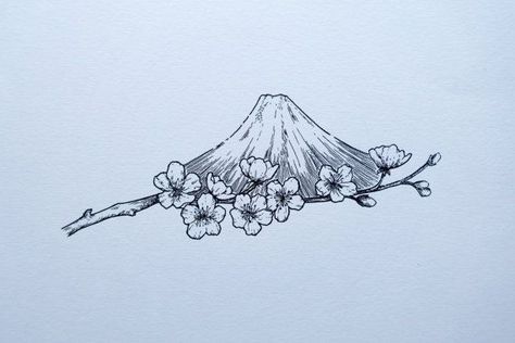 Mt Fuji Drawing, Japanese Tattoos Symbols, Koi Quilt, Tatoo Ring, Hanna Tattoo, Tattoos Symbols, White Pic, Sakura Tattoo, Japanese Tattoo Symbols