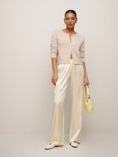 Olina Silk Pant Silk Pants Outfit, Satin Pants Outfit, Silk Pant, Satin Trousers, Pant Trends, Satin Pants, Silk Trousers, French Women, Silk Pants