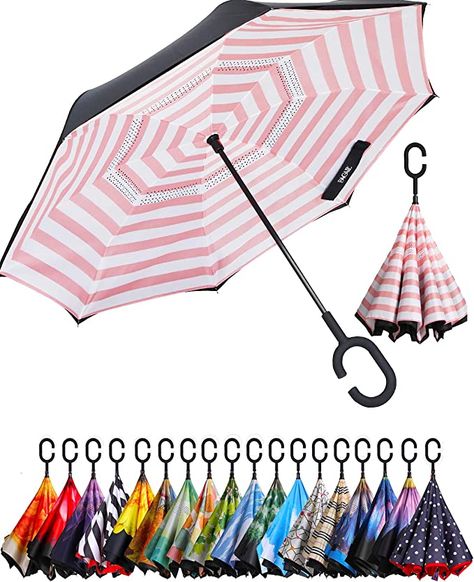 Stripe Umbrella, Purple Daisy, Rain Umbrella, Holding Baby, Folding Umbrella, Pink Stripes, Ultra Violet, Double Layer, Uv Protection