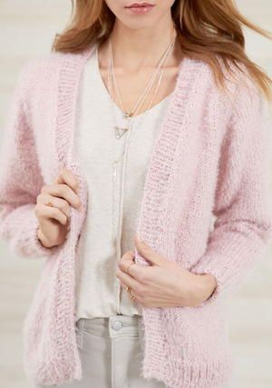 No-Button Knitted Cardigan | AllFreeKnitting.com Mohair Sweaters, Free Knitting Patterns For Women, Ladies Cardigan Knitting Patterns, Simple Knitting, Knitting Sweaters, Knit Cardigan Pattern, Sweater Patterns, Vogue Knitting, Scarf Knitting