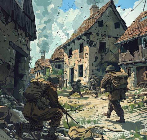 Battlefield 1 Concept Art, Ww1 Soldier Art, Battlefield Drawing, Ww1 Aesthetic, Ww2 Aesthetic, Battlefield Art, Battle Of Passchendaele, Urban Warfare, Ww2 Art