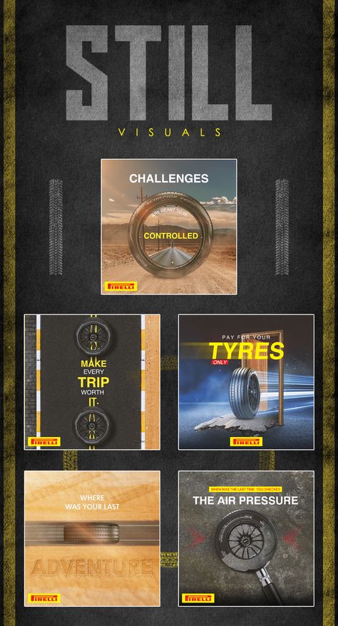 Pirelli Social Media Visuals on Behance Car Advertising Design, Motion Graphics Design, Car Advertising, Design Advertising, Graphic Design Advertising, Creative Ads, Advertising Design, Social Media Design, Abstract Art Painting