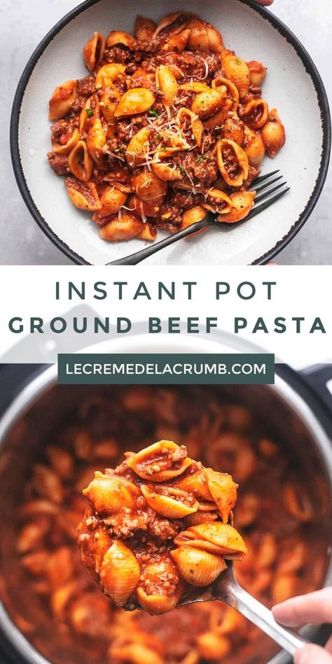 Ground Beef And Shells, Pressure Cooker Recipes Pasta, Instant Pot Ground Beef, Beef And Shells, Pressure Cooker Pasta, Ground Beef Pasta Recipes, Beef Recipe Instant Pot, Beef Pasta Recipes, Instant Pot Pasta Recipe