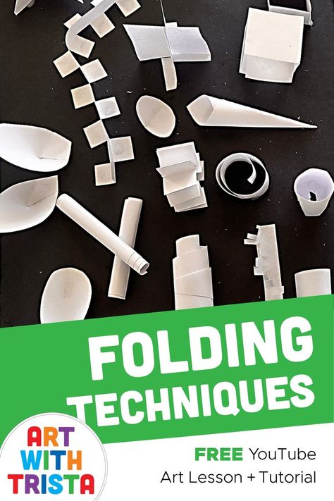 How to fold and transform paper into 3D forms with creative problem solving to create a relief paper sculpture. 3d Forms, Paper Folding Techniques, Steam Ideas, Folding Techniques, Sculpture Lessons, Paper Art Sculpture, Sculpture Techniques, Creative Problem Solving, Video Art