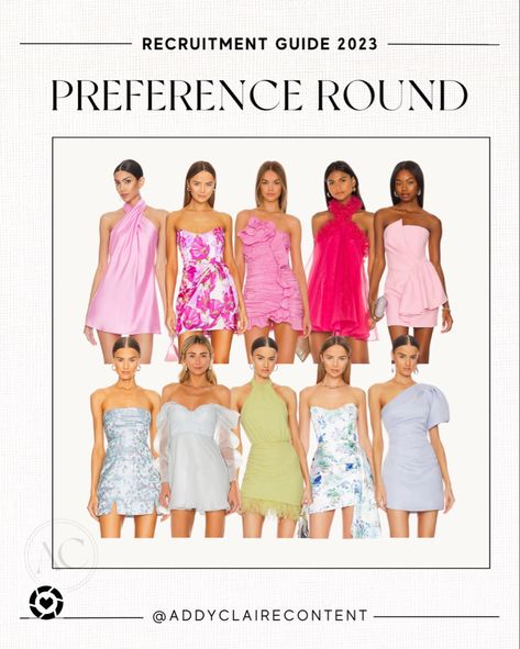 Pref Round Dress, Rush Preference Dresses, Sisterhood Rush Outfits, Rush Week Outfits Round 1, Pref Round Outfits Sorority, Wedding Guest Pink Dress, Preference Round Recruitment Outfits, Philanthropy Round Recruitment Outfits, Preference Dresses