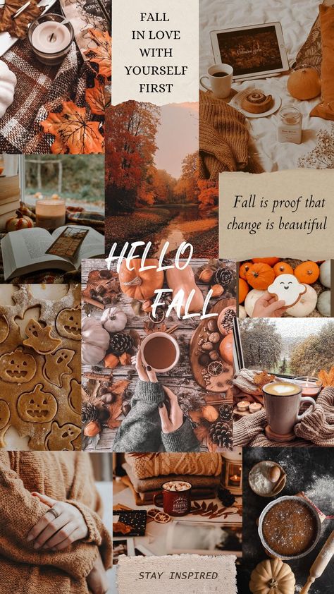 Cute Fall Screensavers, Fall Picture Collage, Hello Fall Asthetic, Cute Fall Collage Wallpapers, Hello Fall Aesthetic, Autumn Phone Wallpaper Aesthetic, Phone Wallpaper Fall Aesthetic, Autumn Aesthetic Wallpaper Collage, Fall Wallpaper Aesthetic Collage