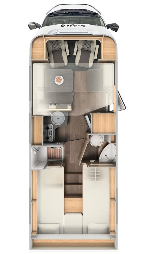 Capron GmbH Neustadt - SUNLIGHT - Semi-Integrated - The motorhome factory Luxury Van, Van Conversion Interior, Campervan Life, Build A Camper Van, Van Life Diy, Campervan Interior, Camper Van Conversion Diy, Van Home, Van Living