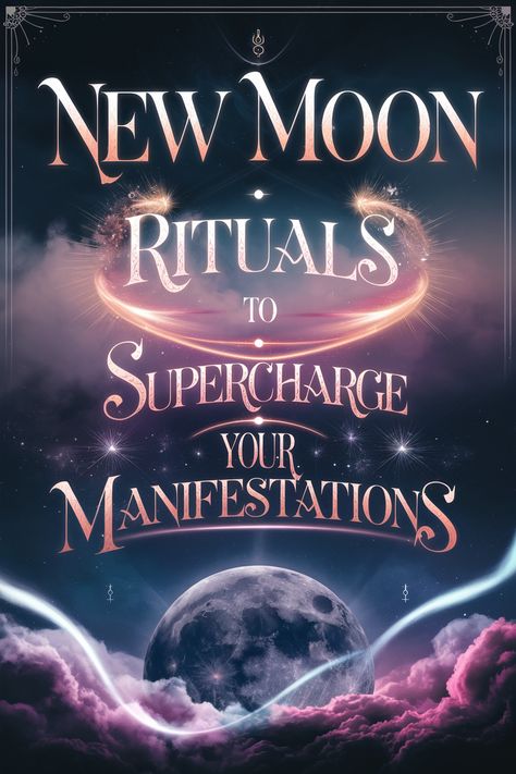 New Moon Rituals to Supercharge Your Manifestations 💫 Full Moon Rituals Spiritual, New Moon Protection Spell, New Years Spells And Rituals, New Moon Ritual Manifestation, New Moon Ritual For Beginners, New Moon Spells, New Moon Manifestation, New Moon Magic, Future Manifestation