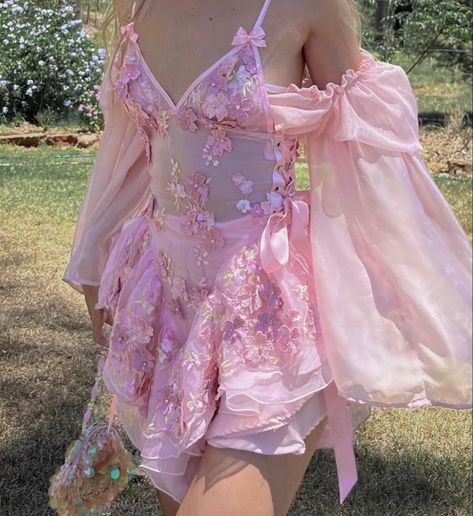 Australian Dresses, Layered Ruffle Skirt, Miniature Dress, Fest Outfits, Fairytale Dress, Pink Petals, Festival Looks, Silk Mini Dress, Dress Measurements