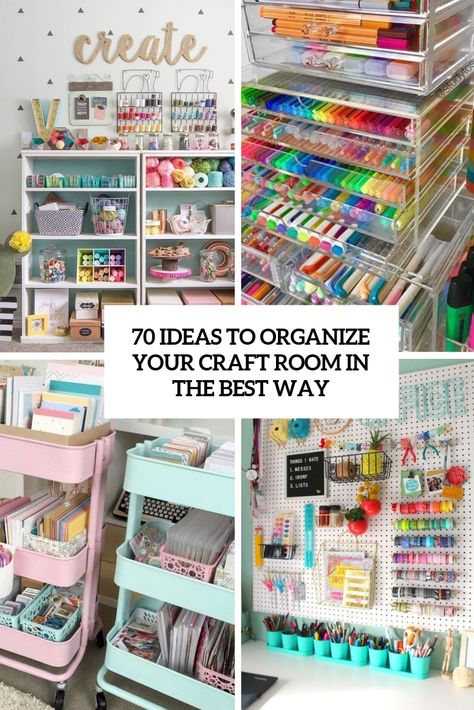 How To Organize Your Cricut Supplies, Organization For Craft Supplies, Craft Room Organisation, Scrapbook Room Organization, Craft Closet Organization, Craft Room Organization Diy, Small Craft Rooms, Craft Supply Storage, Craft Storage Organization