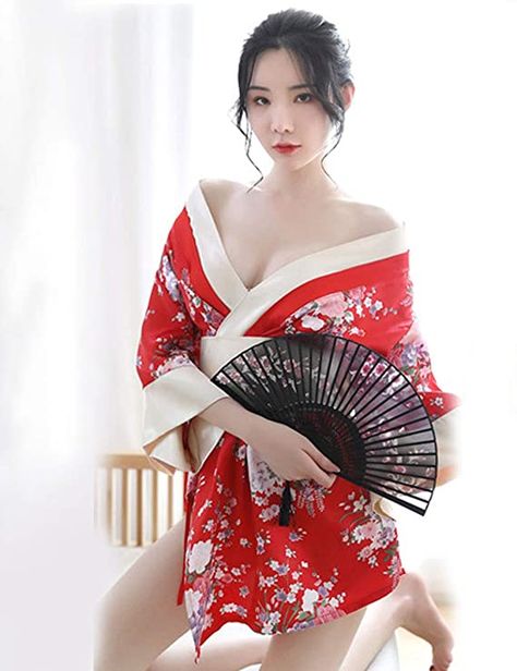 Japanese Kimono Traditional, Kimono Cosplay, Robe Sleepwear, Kimono Traditional, Lingerie Nightgown, Cardigan Kimono, Dress Traditional, Bedroom Dressing, Pajama Outfits