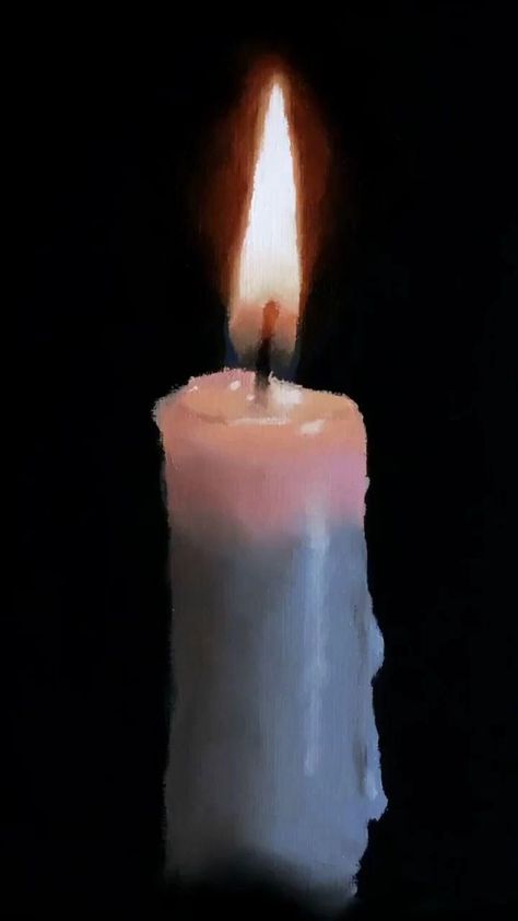 Painting Ideas Romantic, Candle Painting Art, Melting Candle, Candle Painting, Candle Drawing, Acrylic Painting Ideas, Beautiful Art Paintings, Canvas Painting Tutorials, Painted Candles