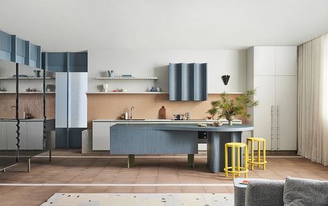 Scoop Kitchen by Laminex x Studio Doherty | Laminex AU Interior Tiles Floor, Warm Kitchen, Traditional Kitchen Design, Interior Tiles, Fun Kitchen, Kitchen Trends, Kitchen Stools, Traditional Kitchen, Kitchen Cupboards