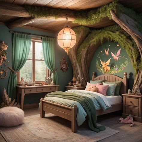 Goblin Core Bedroom Ideas with mystical and whimsical artwork Goblin Core Bedroom, Goblin Core Room, Goblincore Bedroom, Retreat Decor, Small Dining Room Decor, Mystical Elements, Forest Bedroom, Grunge Bedroom, Woodland Retreat