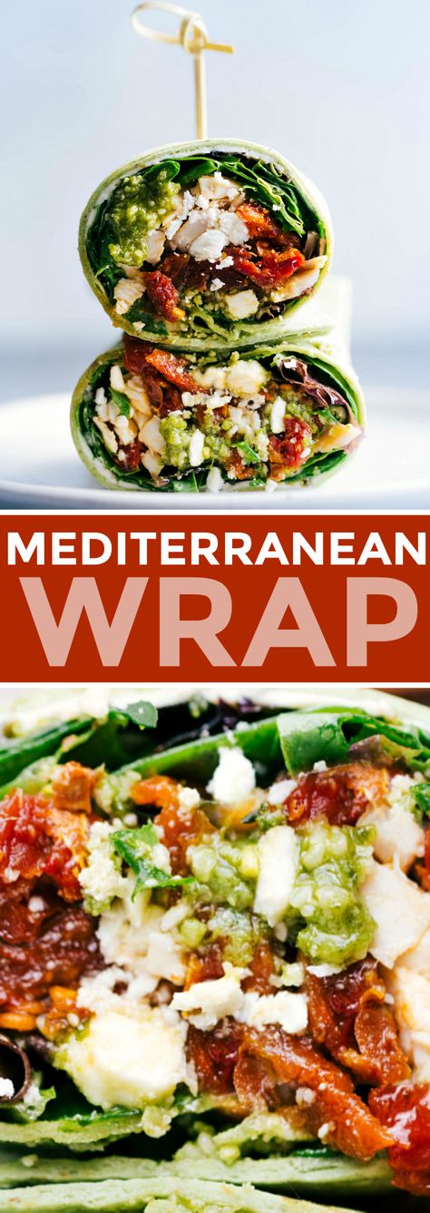 Mediterranean Wrap, Wraps Recipes Healthy, Healthy Foods To Make, Healthy Food Guide, Healthy Food Menu, Diet Smoothie Recipes, Veggie Wraps, Healthy Food Facts, Lost 100 Pounds