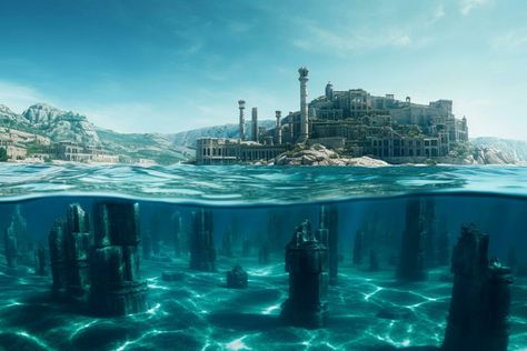 The Mystical Sunken City A Half-Submerged View of Atlantis in Crystal Blue Waters AI generated Tips To Learn English, English Grammar Exercises, Language Learning Apps, Sunken City, Grammar Exercises, To Learn English, Improve Your English, English Reading, English Movies