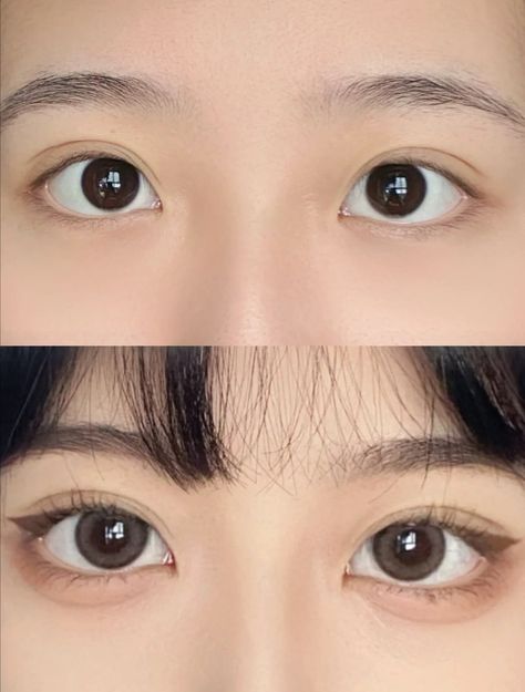 Nail Ideas Korean Style, Eye Makeup Round Eyes, Warm Tone Makeup, Makeup For Round Eyes, Under Eye Makeup, Korean Eye Makeup, Doll Eye Makeup, Asian Eyes, Eye Tutorial