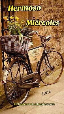 " De Todo Un Poco ": Hermoso miércoles. Bicycle With Flowers, Bike With Basket, Raindrops And Roses, Cafe Sign, Velo Vintage, Old Bicycle, I Want To Ride My Bicycle, Bike Basket, Garden Cafe