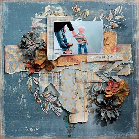 Elena Olinevich's Gallery: SEptember Inspiration **Maja Design** Mixed Media Layout, Blue Fern Studios, Blue Fern, Scrapbook Page Layouts, Layout Inspiration, Scrapbook Inspiration, Scrapbooking Layouts, Scrapbook Pages, Scrapbook Paper