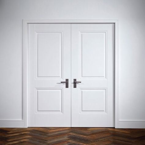 LPD Internal White Primed Plus Arnhem 2P Door at Leader Doors White Interior Doors, Internal Double Doors, Long Room, External Doors, Fire Doors, White Doors, Ral Colours, Popular Designs, Popular Brands