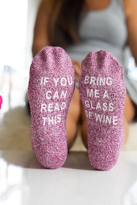 We Have 19 Amazing White Elephant Gifts — All Under $20 Funny Wine Quotes, Picture Crafts, Wine Socks, Personalized Socks, Best Mothers Day Gifts, Unique Mothers Day Gifts, Funny Wine, Wine Quotes, Wife Birthday