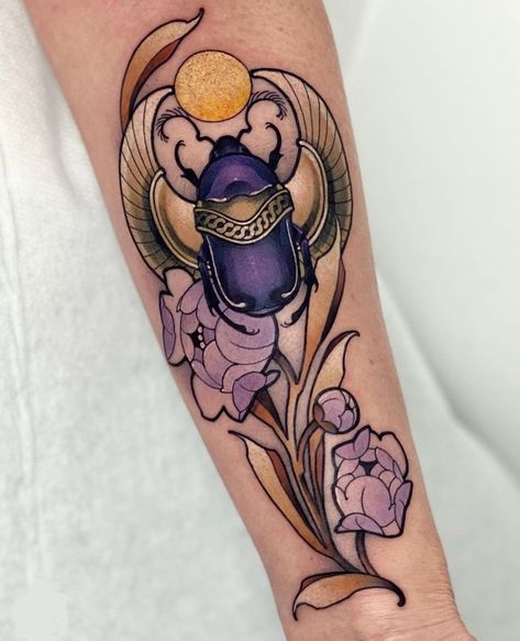 Neo Traditional Flash, Tattoo Bible, Scarab Tattoo, Neo Romantic, Art Nouveau Tattoo, Celestial Tattoo, Nouveau Tattoo, Egyptian Tattoo, Gorgeous Tattoos