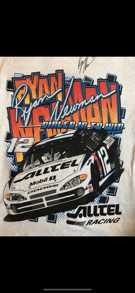 Nascar Poster, Nascar Art, Vintage Tshirt Design, Vintage Racing Poster, Vintage Shirt Design, Ryan Newman, Nascar Shirts, Nascar T Shirts, Retro Graphic Design