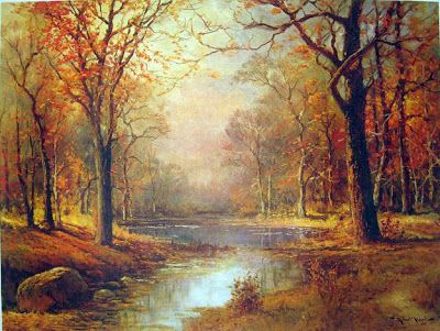 Robert Wood Paintings, Autumn In Vermont, Autumn Landscape Painting, Landscape Tutorial, Landscape Mosaic, Texas Landscape, Modern Landscape Painting, Pond Painting, Robert Wood