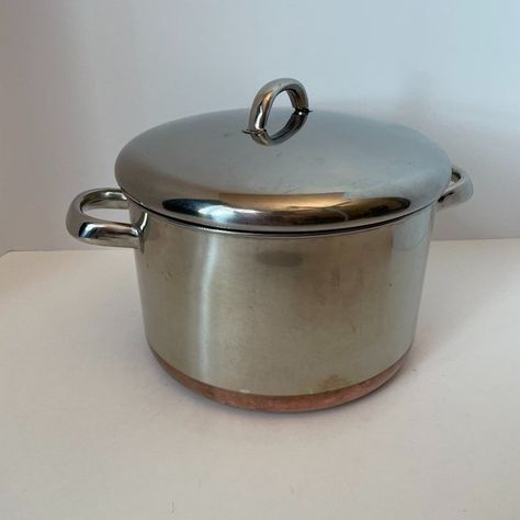 Vintage Revere Ware Restaurant Commercial Grade Copper Clad 6qt Stock Pot Revere Ware, Vintage Storage, Stock Pot, Compost Bin, Kitchens, Indonesia, Copper, Restaurant, Design