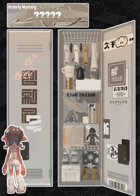 Splatoon Themed Room, Splatoon 3 Lockers, Cuttlefish Splatoon, Work Locker Ideas, Splatoon 3 Locker Ideas, Splatoon Locker Ideas, Side Order Splatoon, Splatoon Side Order, Splatoon Locker