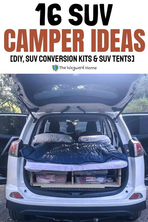 Suv Camper Conversion, Rav4 Camping, Rv Vans, Astuces Camping-car, Chevy Astro Van, Suv Tent, Suv Camper, Car Tent Camping, Auto Camping