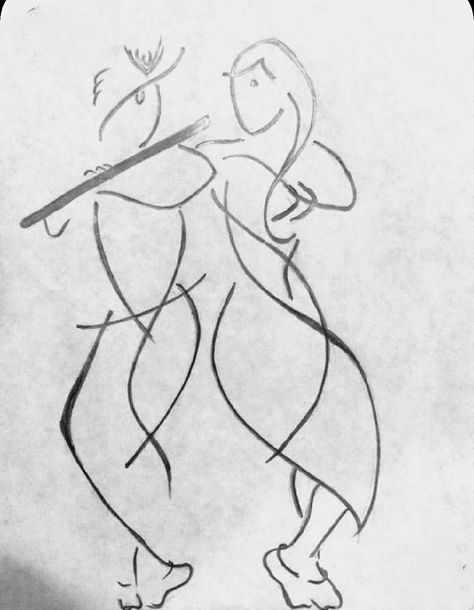 Radha Krishna Abstract Art, Krishna Abstract Art, Radha Krishna Abstract, Krishna Abstract, Abstract Pencil Drawings, Abstract Sketches, Dancing Drawings, Girl Drawing Sketches, Watercolor Tips