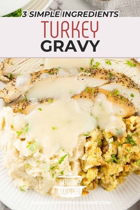 Homemade Turkey Gravy White Turkey Gravy Recipe, Gravy From Turkey Drippings, Easy Turkey Gravy Recipe, Turkey Gravy Without Drippings, Easy Turkey Gravy, Turkey Gravy Recipe Easy, Best Turkey Gravy, Turkey Gravy Easy, Homemade Turkey Gravy