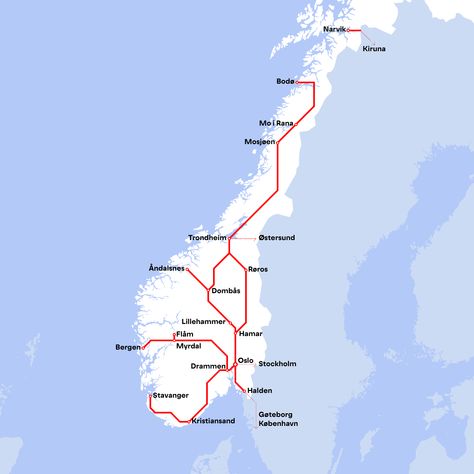 Some of the world’s most beautiful train journeys | Norwegian rail Norway In A Nutshell, Visit Oslo, Europe Train, Train Route, Alesund, Nordland, Bergen Norway, Visit Norway, Route Map