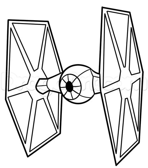 how to draw a tie fighter easy step 7 Star Wars Stencil, Star Wars Art Drawings, Fighter Tattoo, Star Wars Painting, Drawing Stars, Star Wars Room, Star Coloring Pages, Star Wars Spaceships, Star Wars Diy