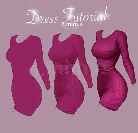 Dress Shading Tutorial, Dress Shading Drawing, Dress Tutorials Drawing, Outfit Designer, Easy Drawing Steps, Dress Tutorial, Fashion Illustrations Techniques, Drawing Hair, Fashion Drawing Sketches