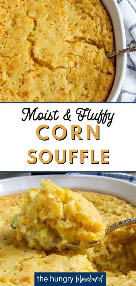 Cream Corn Souffle Recipe, Sweet Corn Souffle, Fluffy Corn Casserole, Corn Sufle Jiffy Recipe, Thanksgiving Corn Souffle, Corn Pudding Souffle, Cream Corn Souffle, Sweet Corn Souffle Recipe, Cornbread Souffle Jiffy