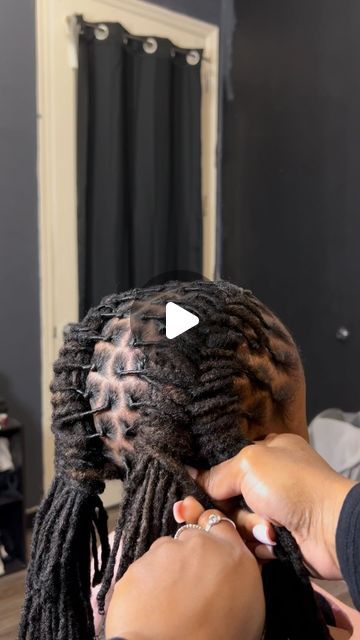 DREAD on Instagram: "Been practicing how to do this fishtail braid for the longest and im FINALLY comfortable enough to do it on my clients 🥰 i think i did pretty good!   MAY CALENDAR OPEN APRIL 26TH @ 12pm  . . . #locs #locstyles #locstylesforwomen #locstylesformen #locstylesforkids #miamidreads #miamidreadstylist #miamihairstylist #dreads #dreadstyles #dreadstylesformen #dreadstylesforwomen #dreadstylist #dreadstylesforkids" Fishtail Loc Styles Men, Locs Fishtail Braid, Two Braid Loc Styles, Fishtail Braid Locs, Fishtail Loc Styles For Women, Fishtail Braid On Locs, How To Braid Locs, Dreadlock Hairstyles For Women Long Hair, Loc Braid Styles