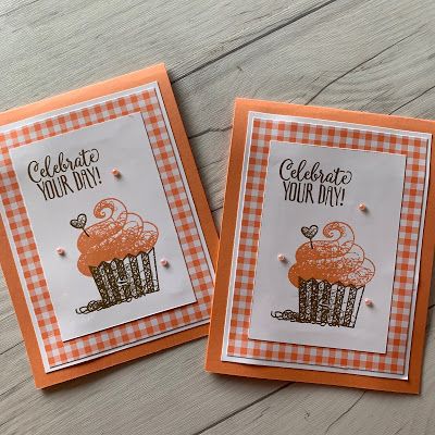 Hello Cupcake stamp set is a Stampin' Up! Sale-A-Bration free selection with a $50 order Cupcake Birthday Cards, Cupcake Cards, Hello Cupcake, Cupcake Card, Birthday Cards For Women, Card Making Tutorials, Kids Birthday Cards, Marianne Design, Stamping Up Cards