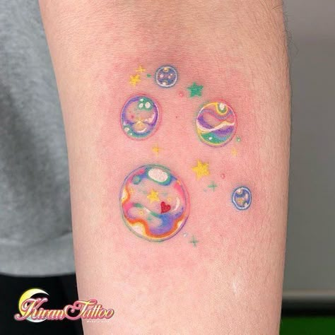 Bubble Tattoo, Kawaii Tattoo, Geniale Tattoos, Cute Little Tattoos, Tatuaje A Color, Aesthetic Tattoo, Dream Tattoos, Little Tattoos, S Tattoo