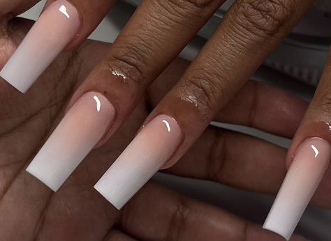 Ombre Nails Black Women, Simple Ombre Nails, Square Ombre Acrylic Nails, Ombré Nails With Design, Square Ombre Nails, Ombre Nails Square, Ombre French Tip, Ombré Acrylic Nails, Blue Gold Nails