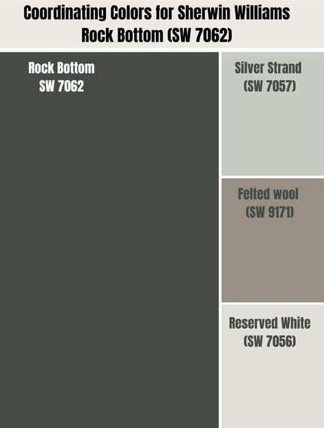 Sw Rock Bottom Color Scheme, Sherwin Williams Black Evergreen, Rock Bottom By Sherwin Williams, Sherwin Williams Rock Bottom Cabinets, Rock Bottom Paint Sherwin Williams, Rock Bottom Sherwin Williams Bedroom, Rock Wood Shutter Green Sherwin Williams, Slate Tile Sherwin Williams Color Scheme, Rock Bottom Color Palette