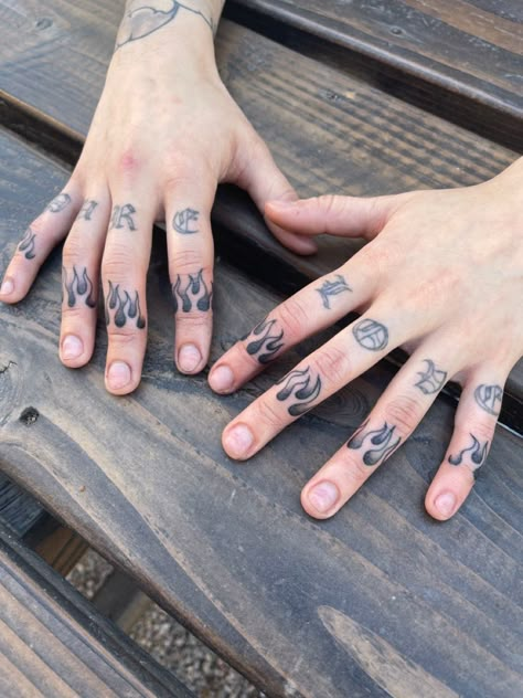 Finger tattoo hand tats ink flames slams fire tattoo black finger flame Flames Finger Tattoo, Flame On Finger Tattoo, Man Finger Tattoo, Fingers Tattoo Men, Japanese Finger Tattoo, Flame Hand Tattoo, Fire Finger Tattoo, Flame Finger Tattoo, Creep Tattoo