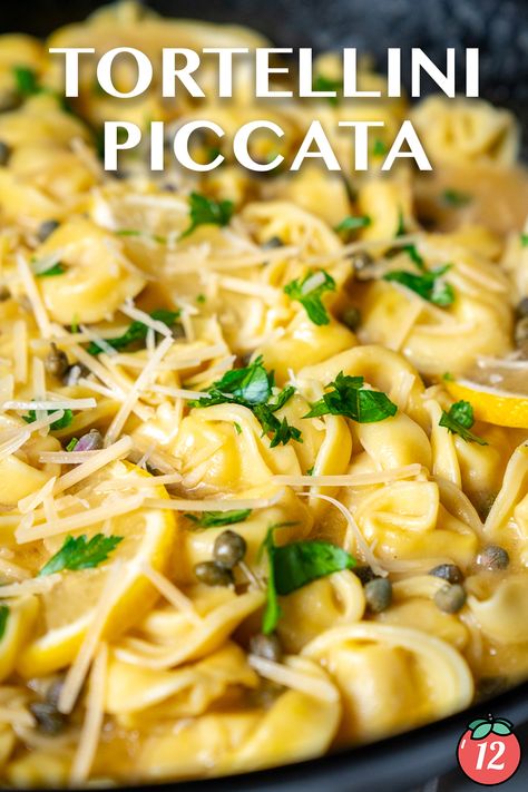 Tortellini Piccata | 12 Tomatoes Tortellini Piccata Recipe 12 Tomatoes, 12 Tomatoes Tortellini Picatta, Marinara Tortellini Recipes, Tortellini Piccata Recipe, Tortellini Picatta, Refrigerated Tortellini Recipes, Tri Color Tortellini Recipes, Tortellini Piccata, Tortellini Side Dish