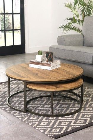 Buy Bronx Round Coffee Nest Of Tables from the Next UK online shop Modern Coffee Table Decor, Furnitur Ruang Keluarga, Unique Dining Tables, Tafel Decor, Unique Coffee Table, Beautiful Dining Rooms, Nesting Coffee Tables, Diy Coffee Table, Cool Coffee Tables