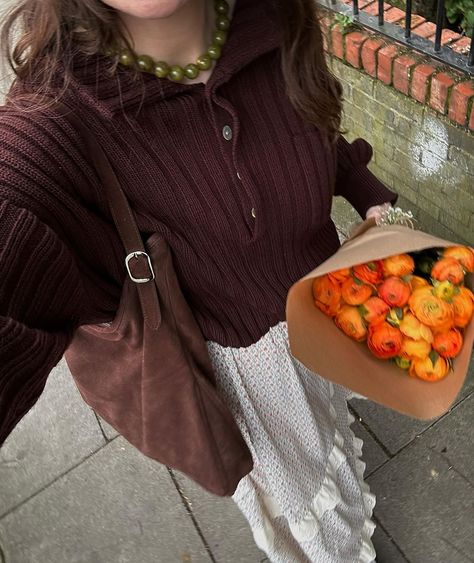 Harmony Youngs | knit and dress season, spring in @jaggery_london ��🤍 | Instagram Cozy Fall Knit Top, Cute Knitted Fall Cardigan, Cute Knitted Winter Cardigan, Fairycore Winter Outfits, Autumn Knits Aesthetic, Fairycore Winter, Autumn Aesthetic Animals, Comfort Aesthetic, Forest Style