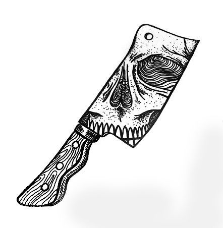 Knife Tattoo, Geniale Tattoos, Knife Design, Arte Inspo, Skull Tattoos, Blackwork Tattoo, Skull Art, A Drawing, Inspirational Tattoos