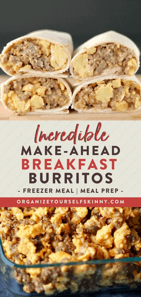 Breakfast Burritos Meal Prep, Breakfast Burritos Healthy, Burritos Healthy, Make Ahead Breakfast Burritos, Freezer Breakfast Burritos, Breakfast Prep, Freezer Meal Prep, Freezer Breakfast, Freezer Meal