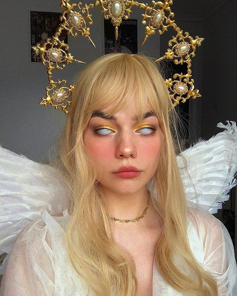 PinkyParadise (official) (@pinkyparadisedotcom) • Instagram photos and videos Creepy Angel, Angel Makeup, Creepy Costumes, Angel Costume, Halloween Inspo, Halloween Make Up, Halloween Make, Costume Makeup, White Mesh