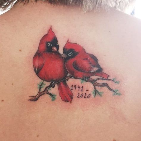 101 best cardinal tattoo designs you need to see! | Outsons | Men's Fashion Tips And Style Guide For 2020 | Cardinal tattoos, Red bird tattoos, Remembrance tattoos Bird Tattoos For Couples, Cardinal Tattoo Memorial Grandparents, Cardinal Tattoo Memorial Grandmothers, Redbird Tattoo, Male And Female Cardinal Tattoo, Grandmother Memorial Tattoo, In Memory Tattoos Grandparents, Cardnial Tattoo, Grandparent Tattoo Ideas